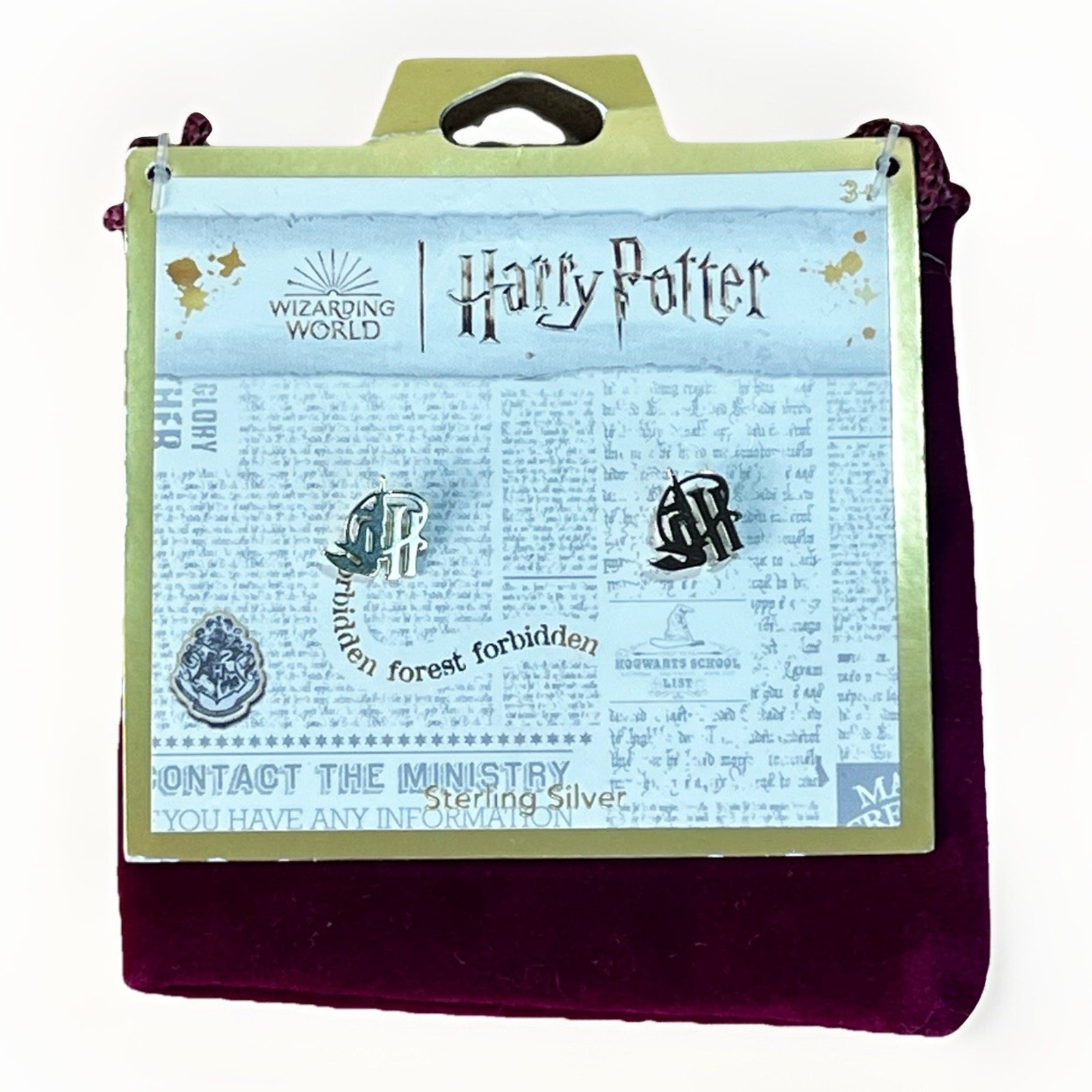 Harry Potter Sterling Silver Stud Earrings- 925 Hp New W Tags- Gift Present 24$